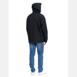 Kurtka przejściowa unisex przeciwdeszczowa kaptur CZARNA MORAJ
